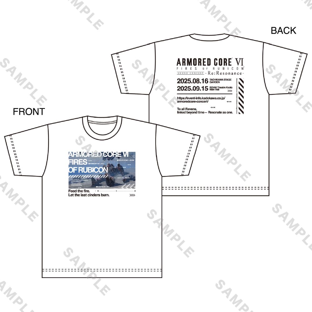 ARMORED CORE VI コンサート Tシャツ（白）のサンプル画像